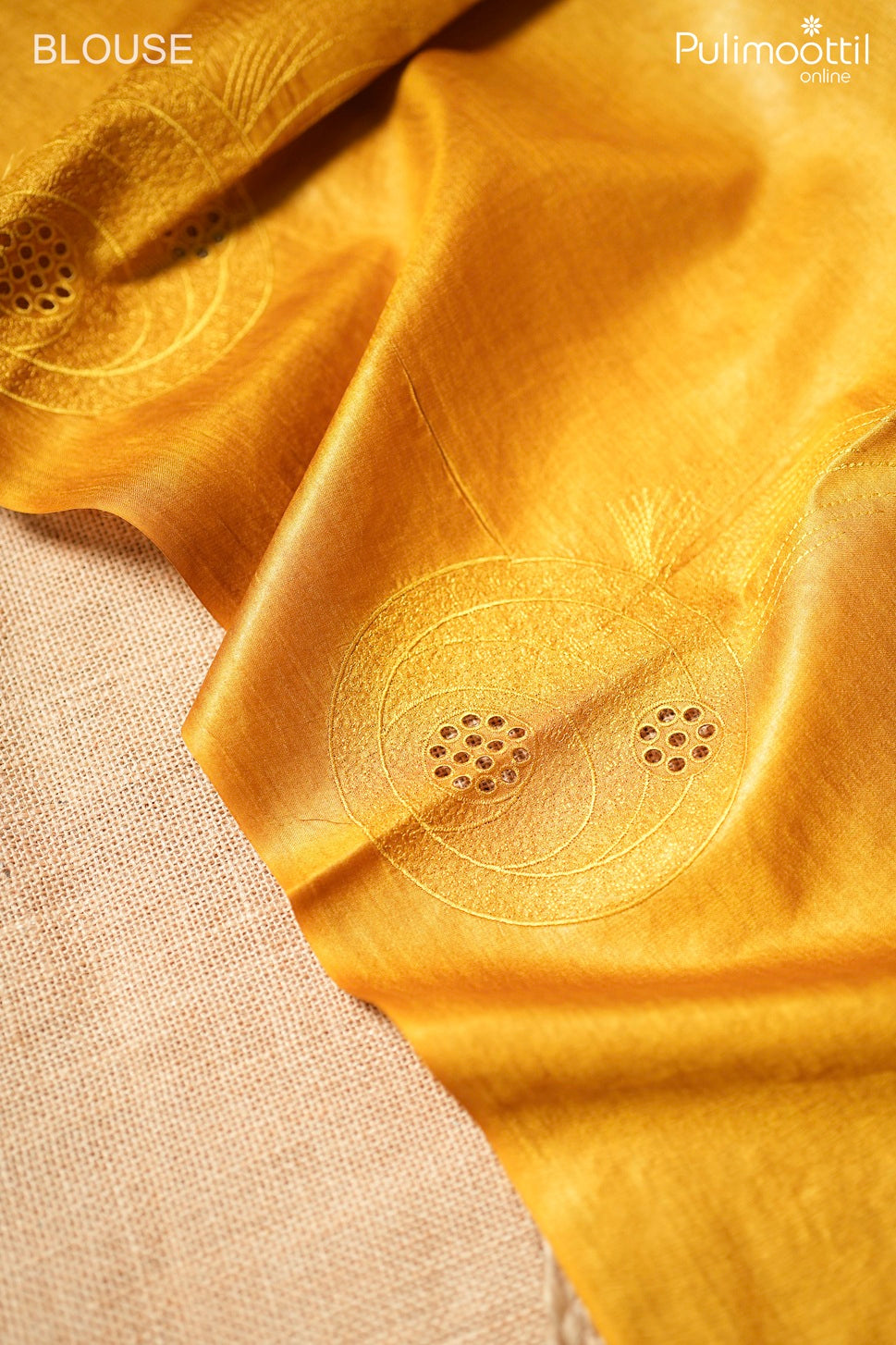 Golden yellow color Tussar silk saree.