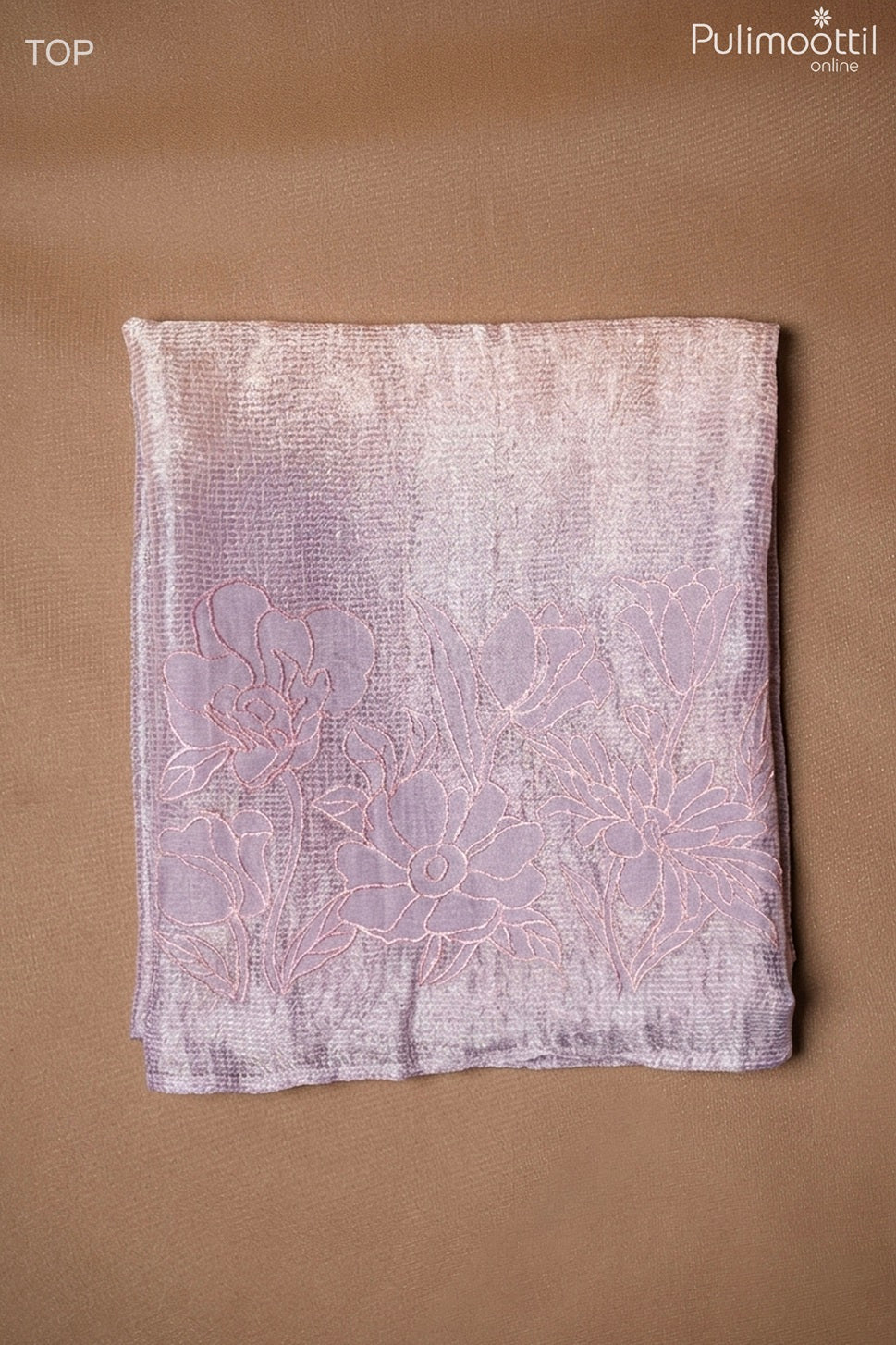 Lavender & Peach Net Kota Unstitched Salwar Set