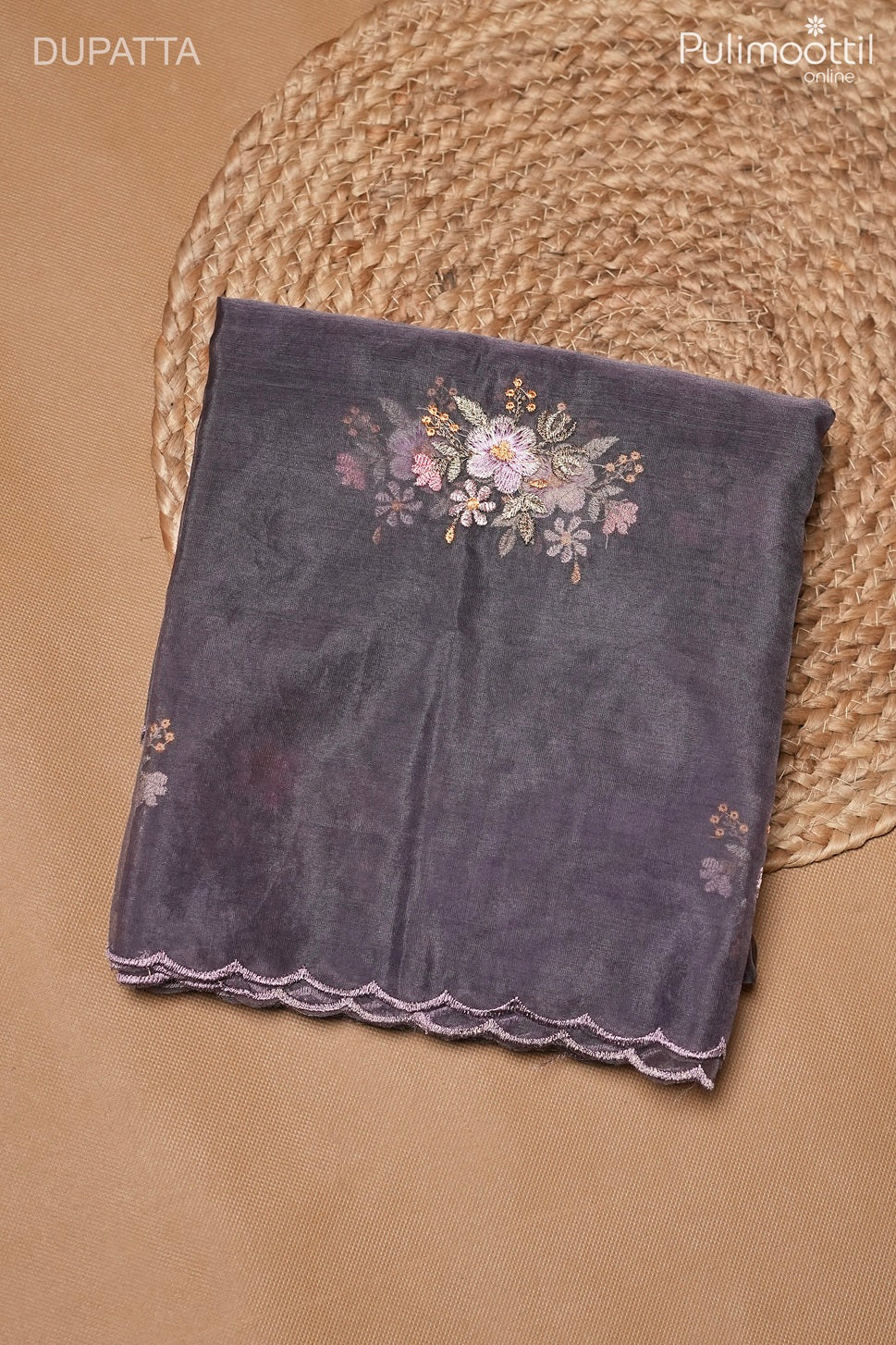 Dusty Purple Chanderi Unstitched Salwar Set