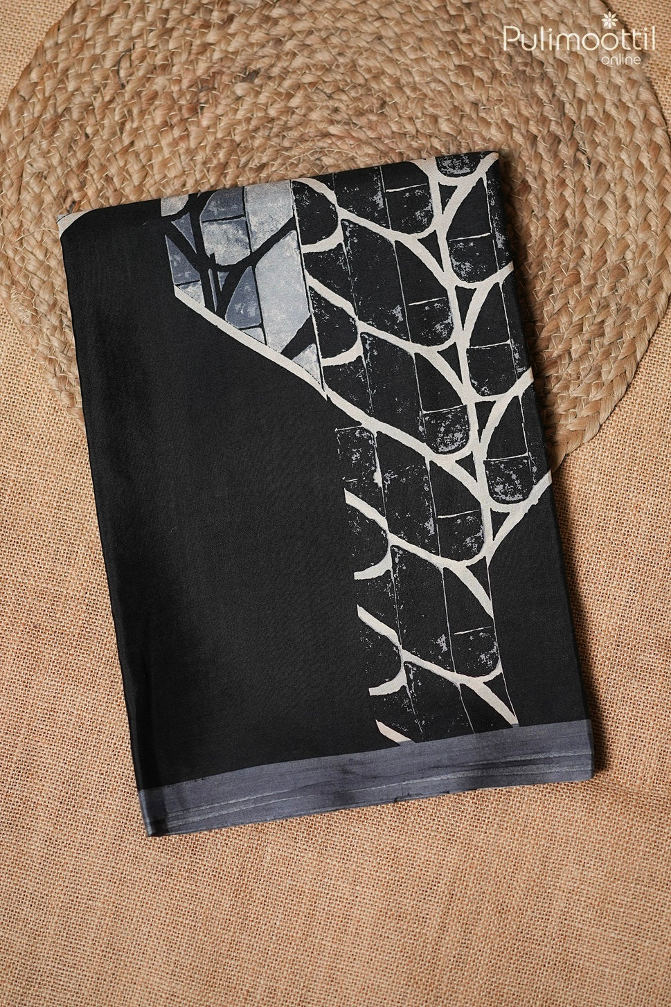 Black pure silk saree