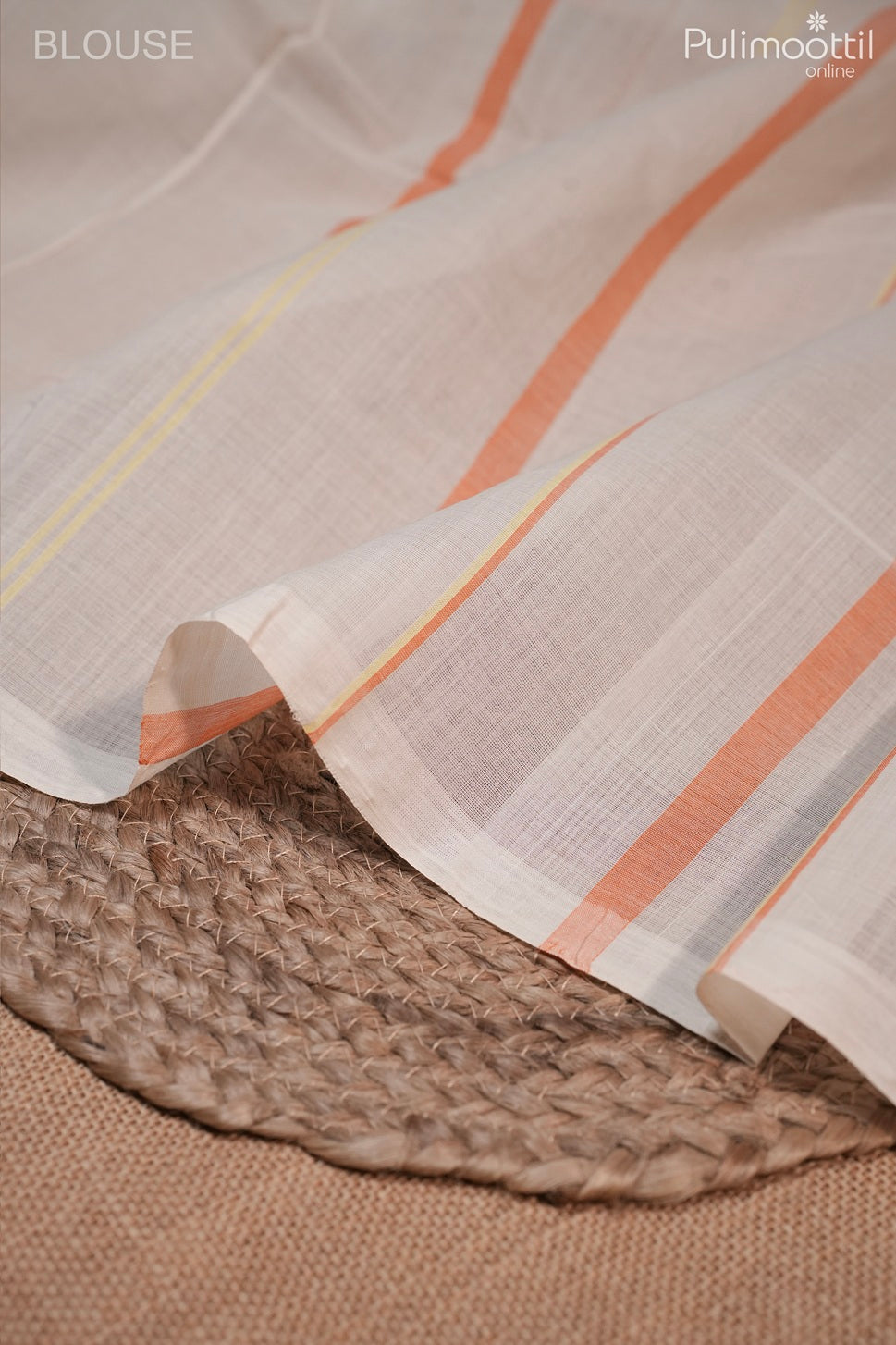 Off white colour handloom cotton saree