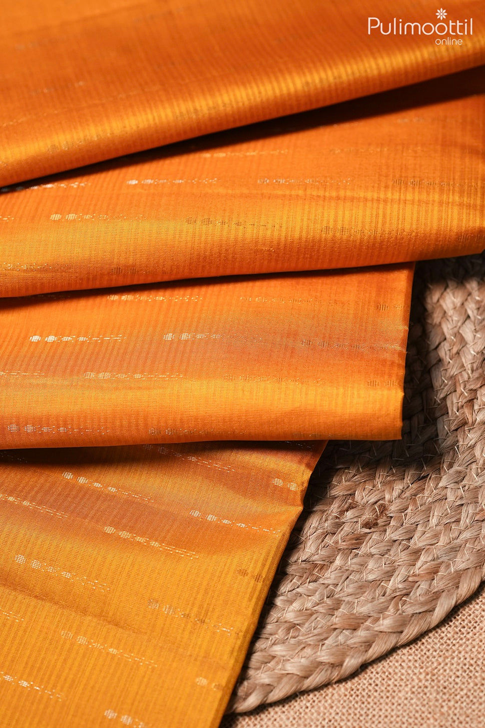 Mustard yellow color Kanchipuram soft silk saree