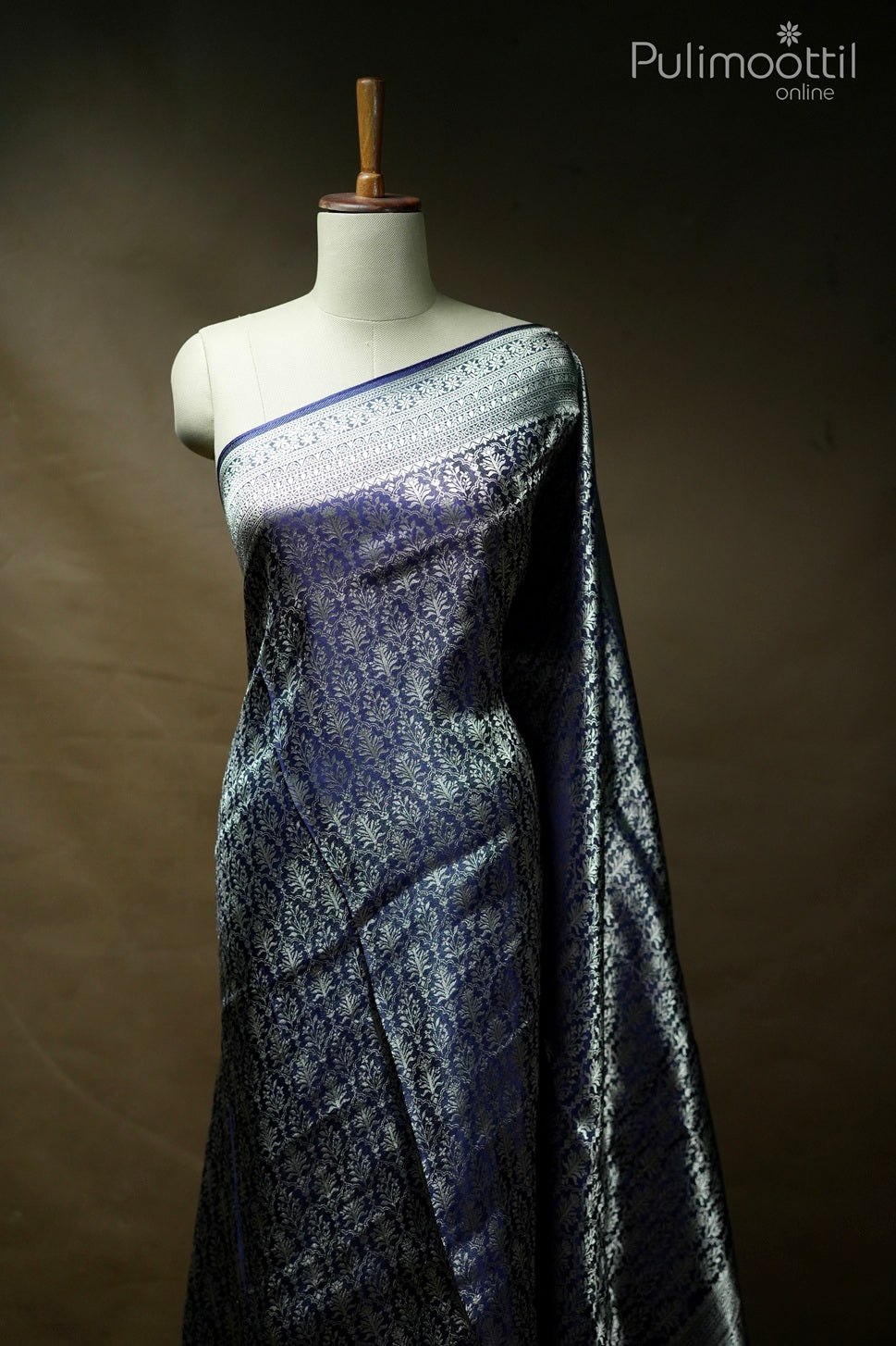 Blue color Banarasi saree
