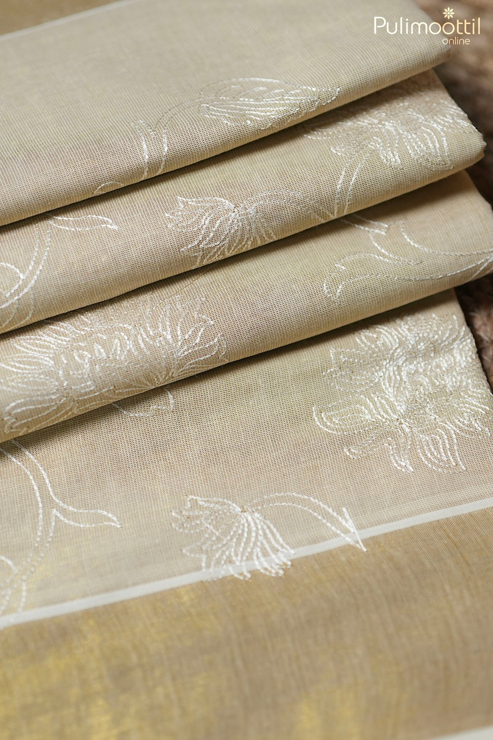 Kerala traditional golden tissu set saree