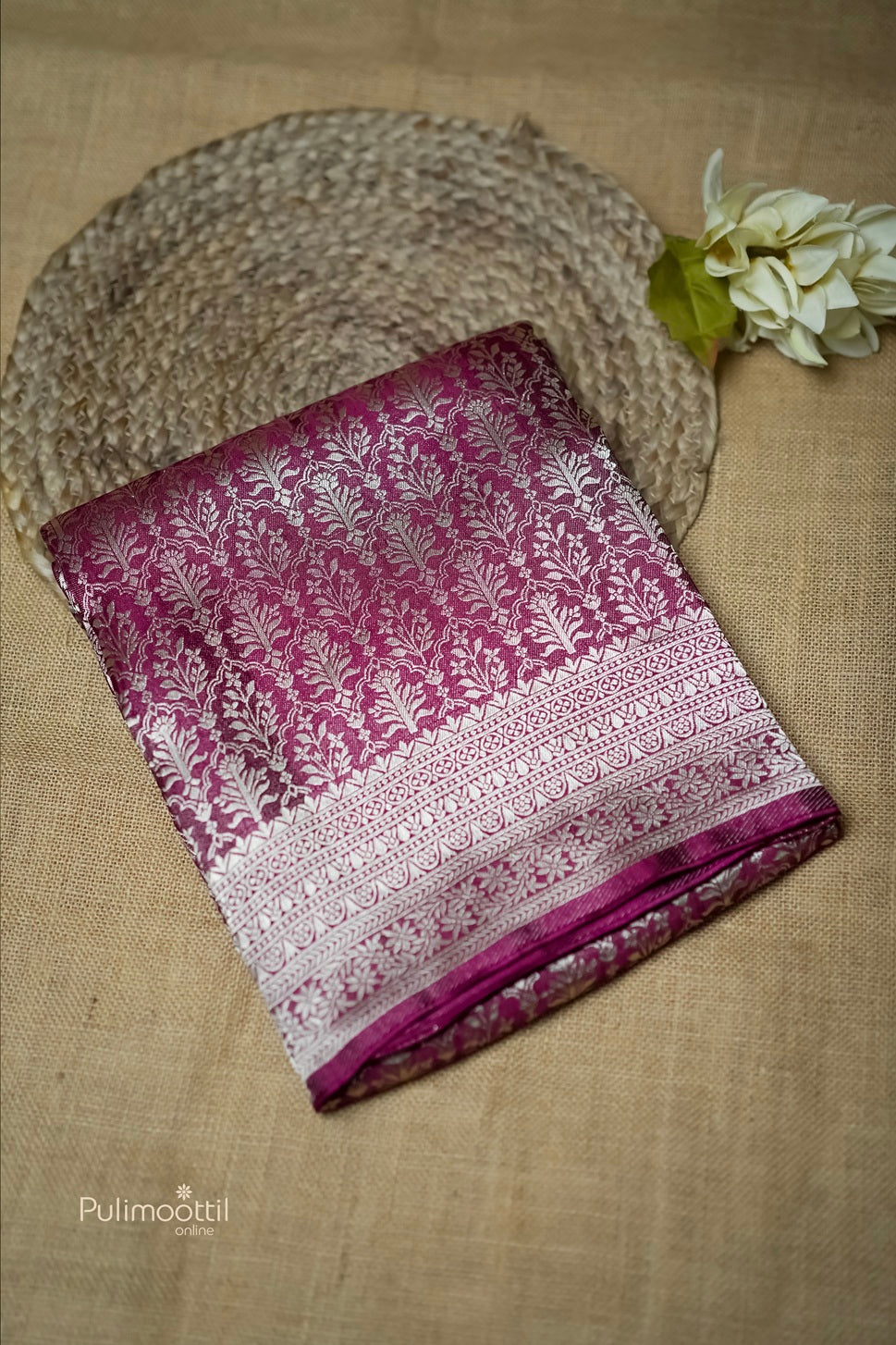Purple color Banarasi saree