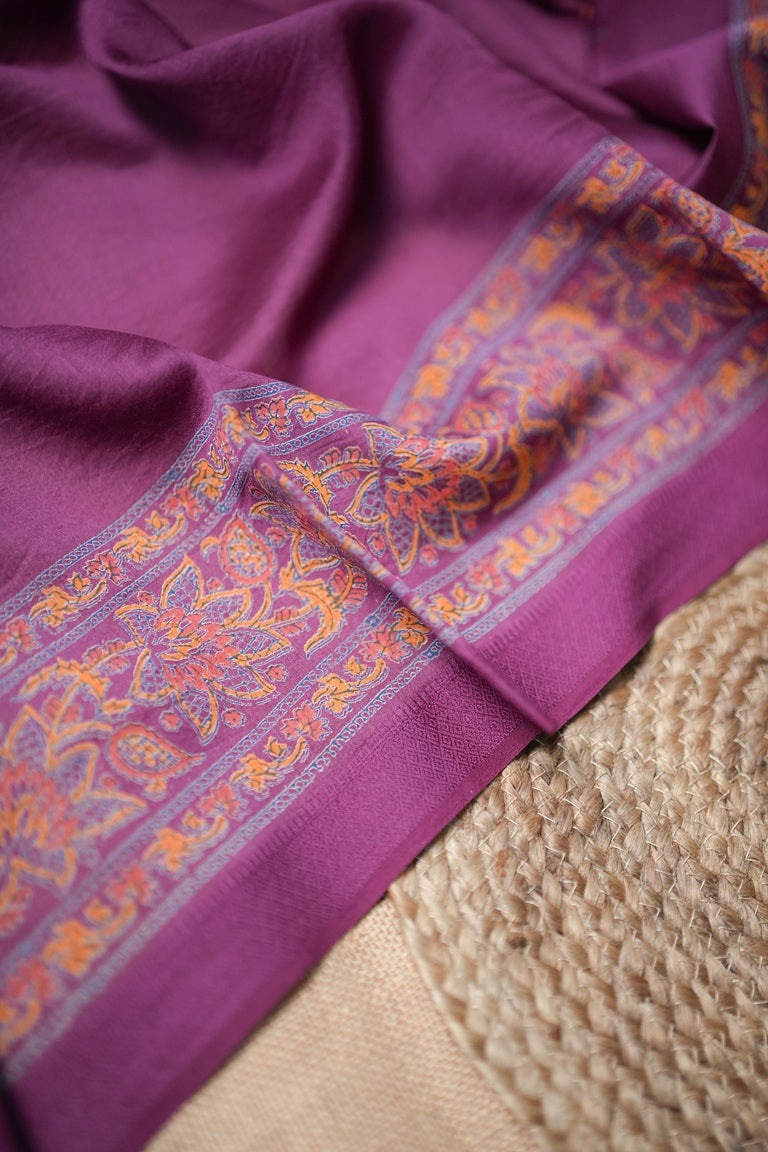 Dark pink color Maheshwari cotton saree