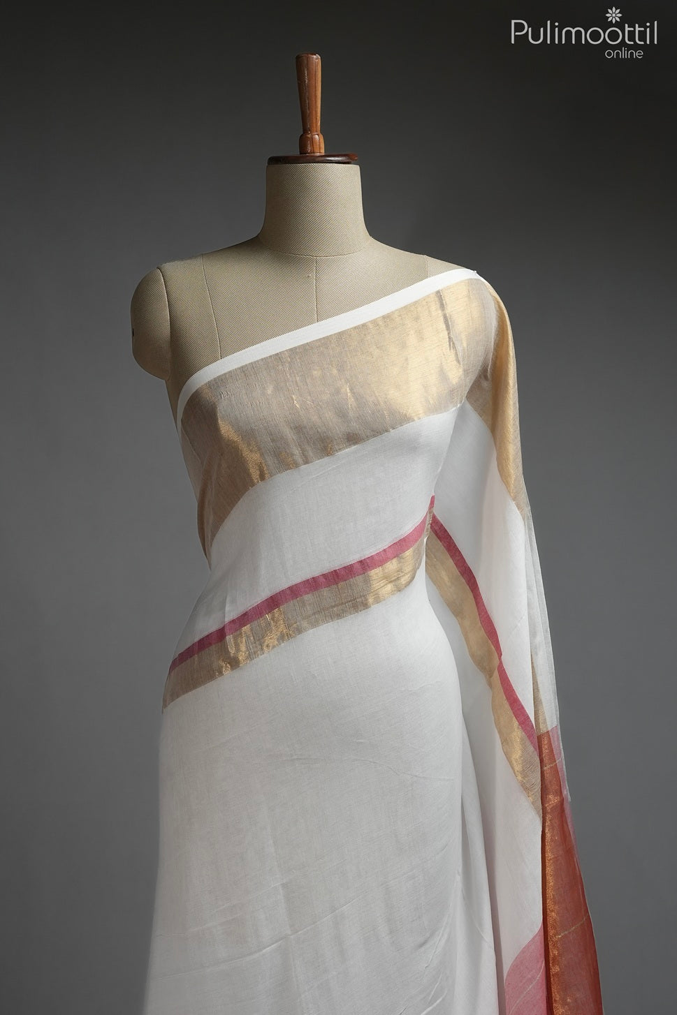 White color Mul Cotton saree