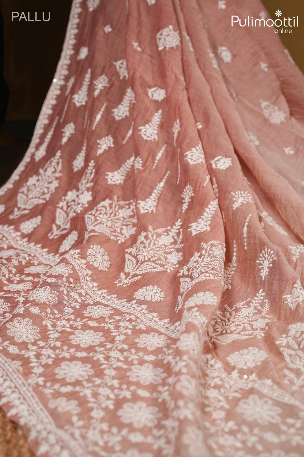 Ombre crushed Chanderi silk saree