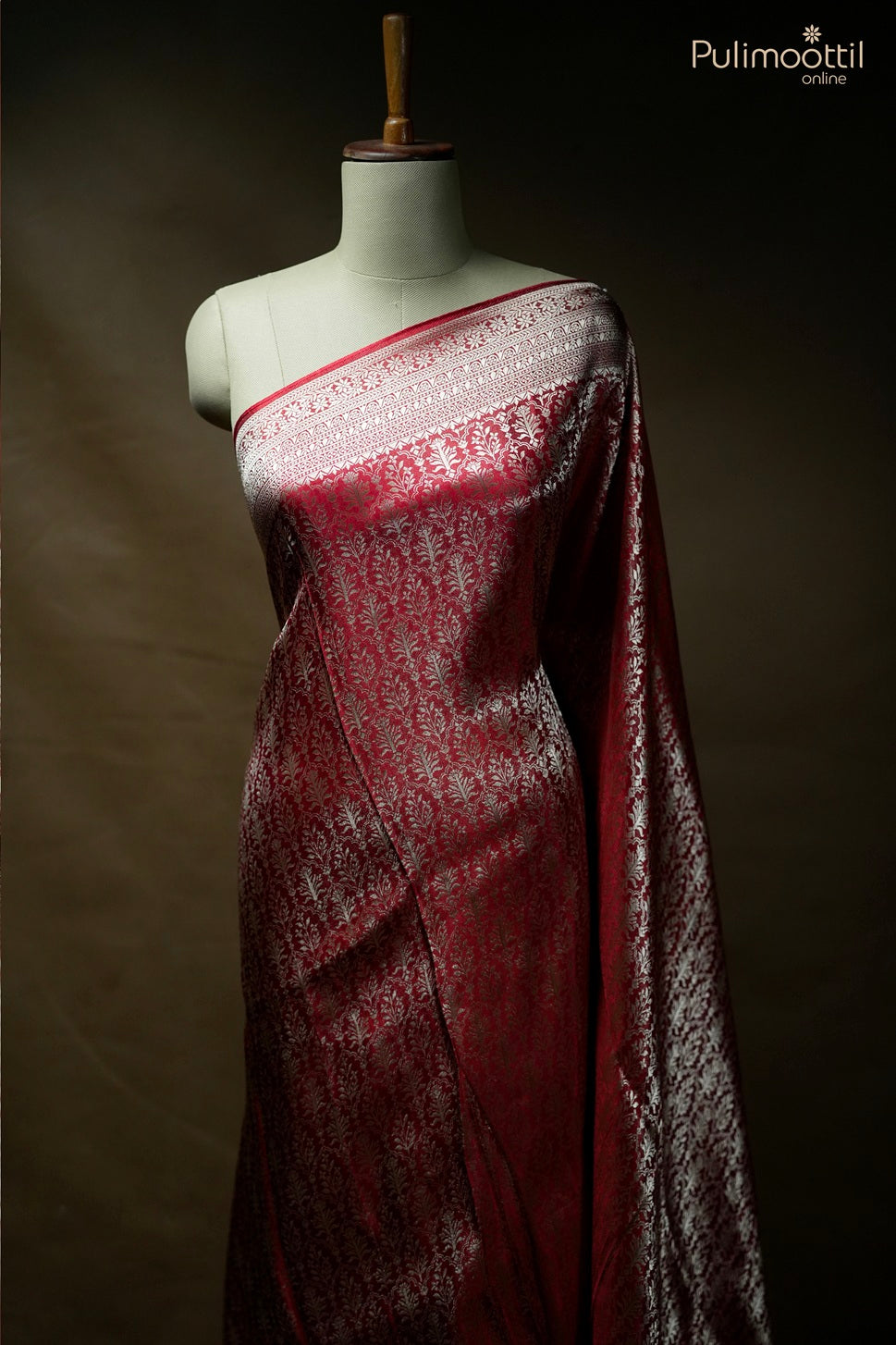 Red color Banarasi saree