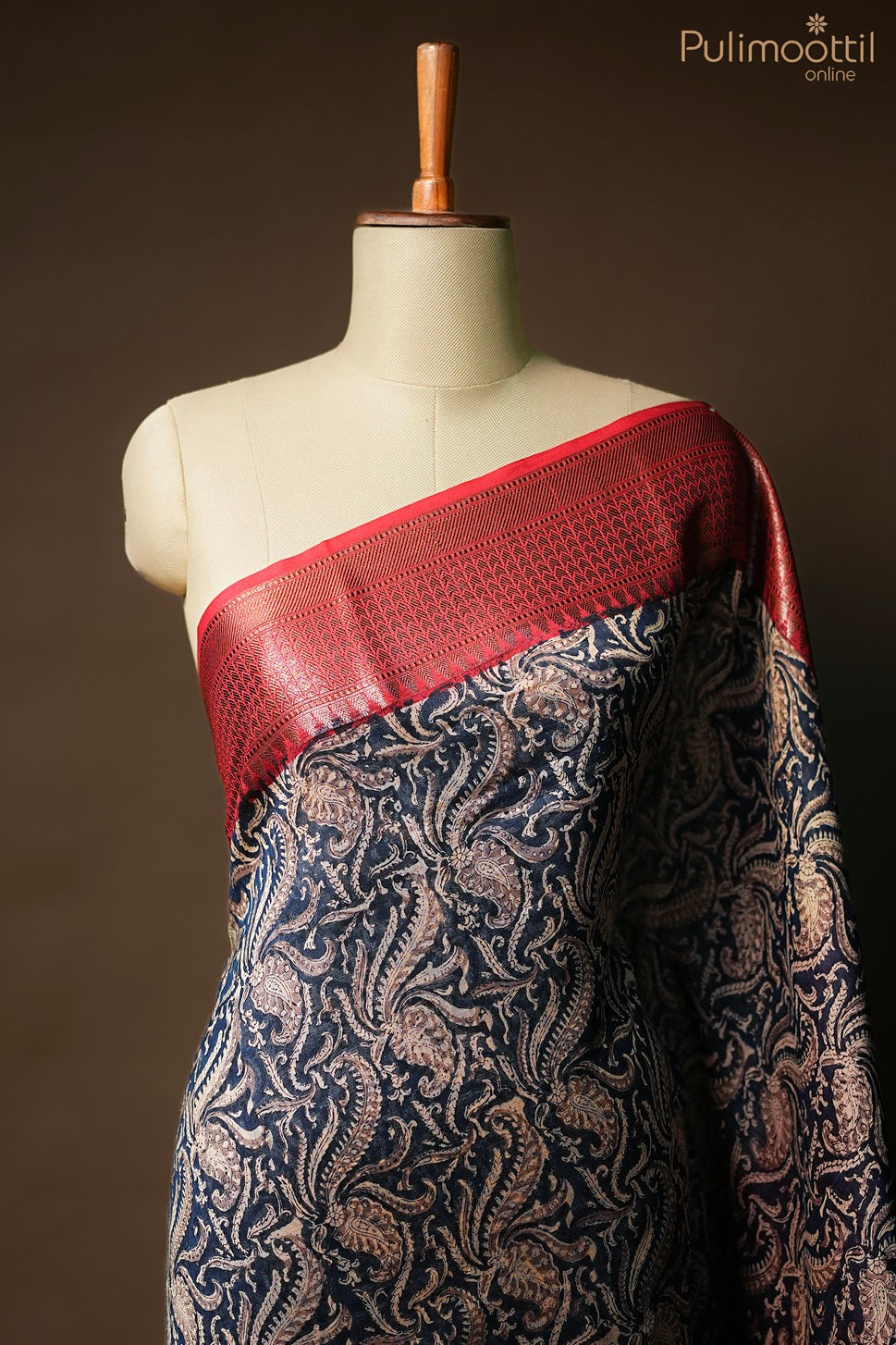 Blue color Chanderi silk saree