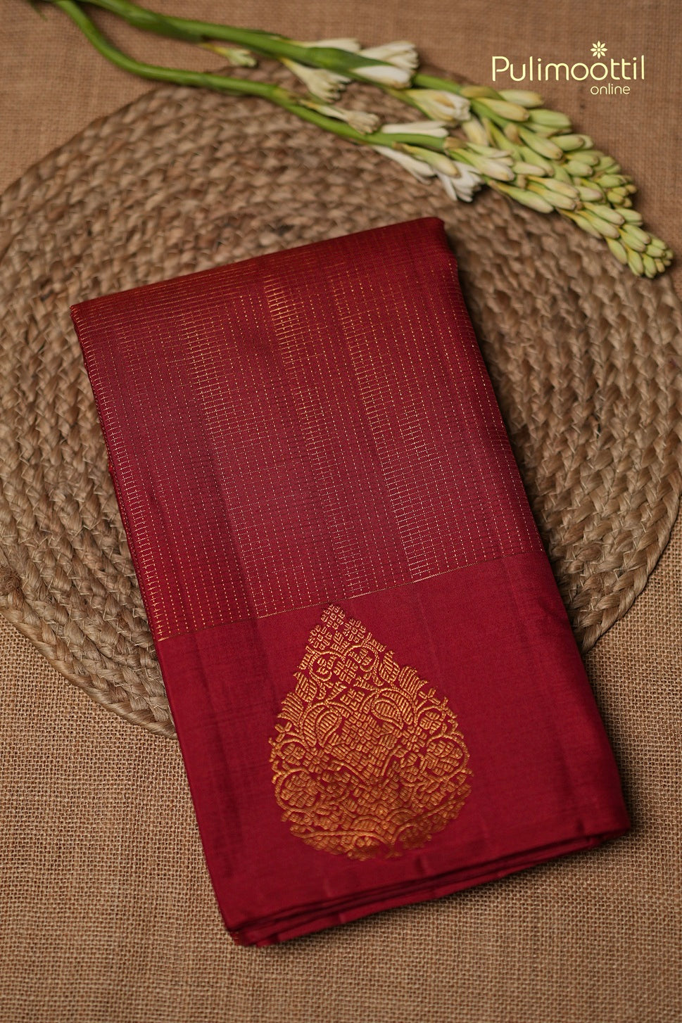 Red Colour Kanchipuram Brocade Wedding Saree