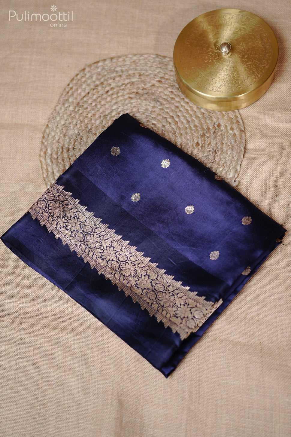 Dark Blue Colour Puna Silk Saree