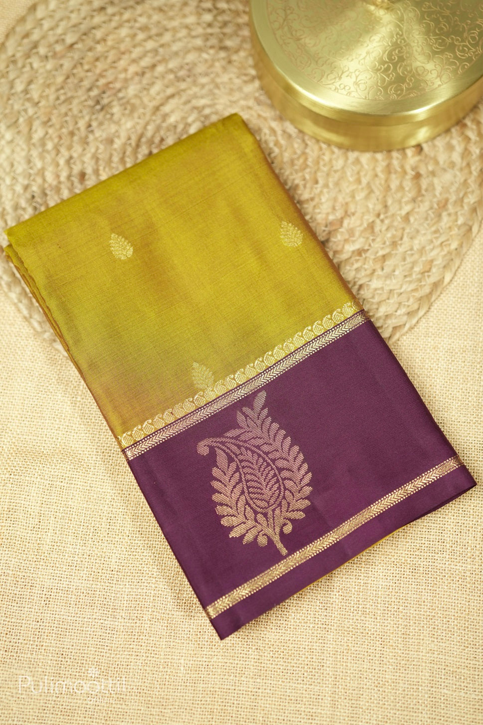 Golden Rod Colour Kanchipuram Soft Silk Saree.