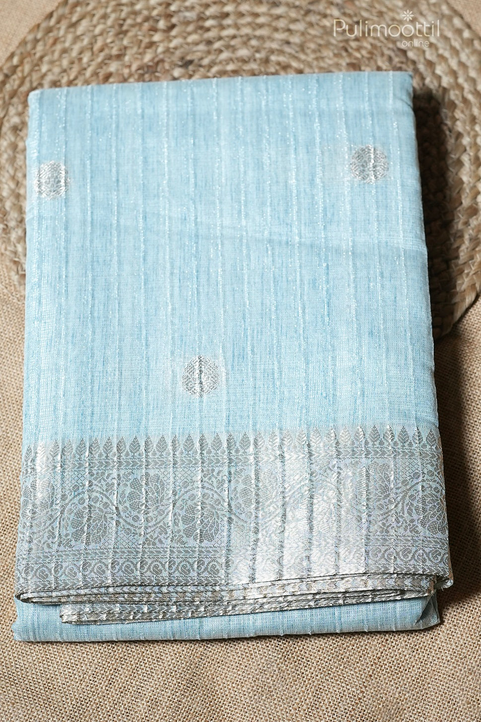 Baby Blue Colour Silver Tissue Fancy Saree