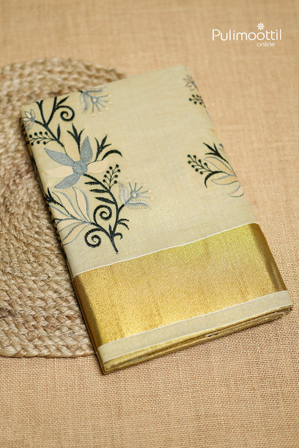 Kerala Traditional Golden Tissue Set Saree