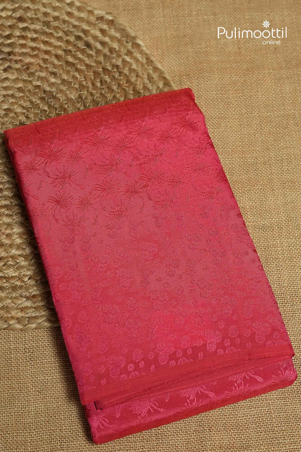 Punch Pink Colour Kanchipuram Self-Design Saree