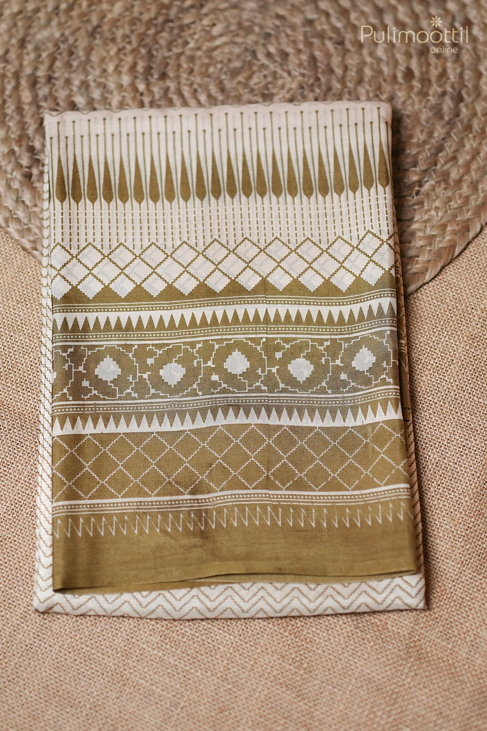 Ivory Colour Pure Silk Saree