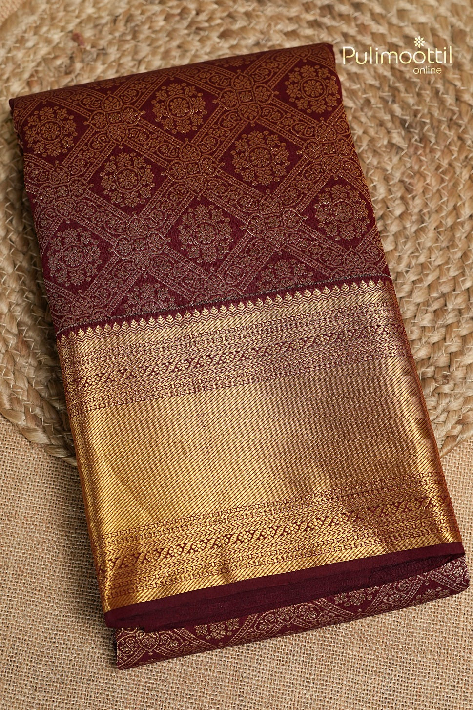 Maroon Colour Kanchipuram Brocade Wedding Saree