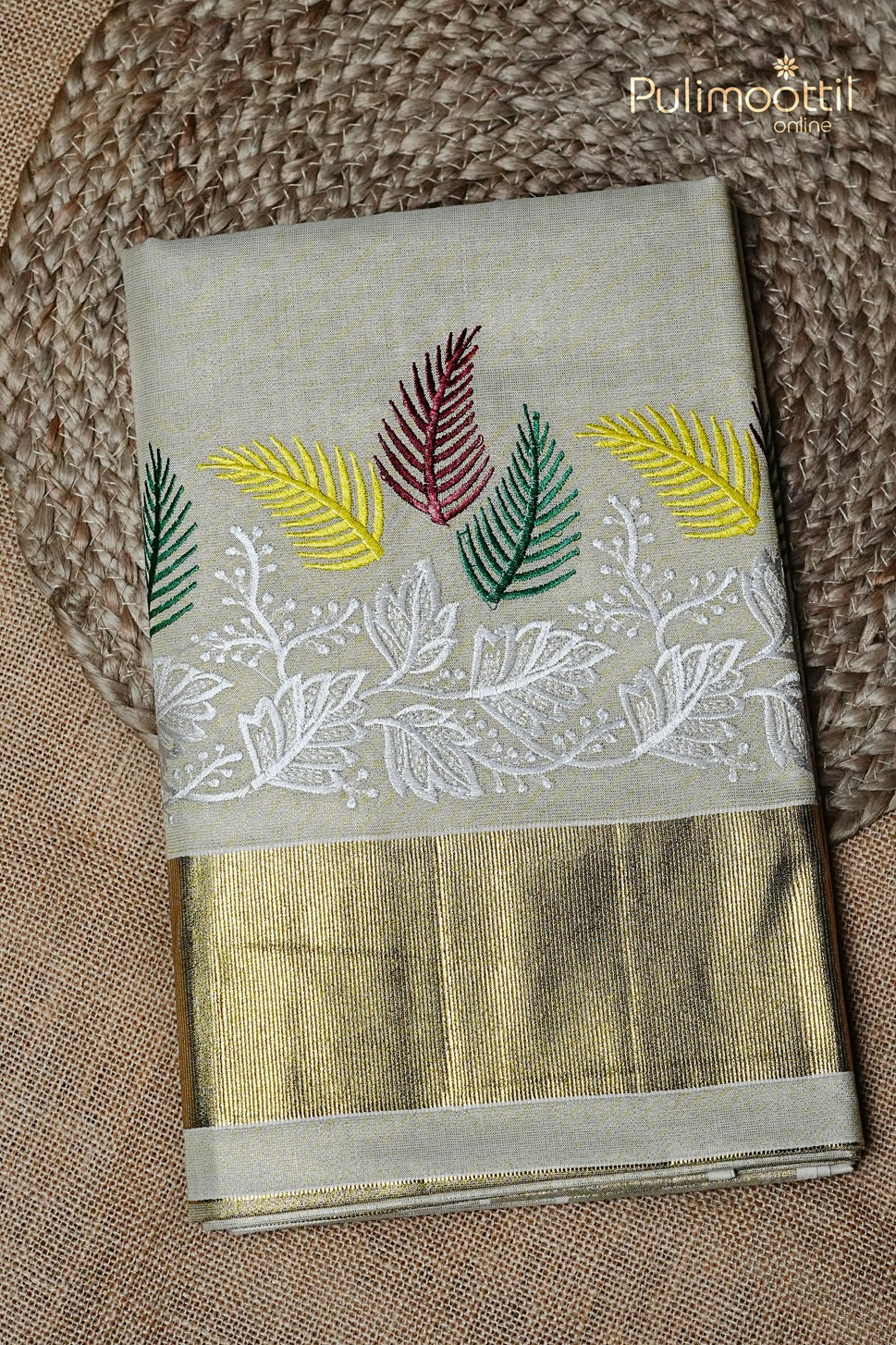 Kerala Traditional Golden Tissue Set Saree