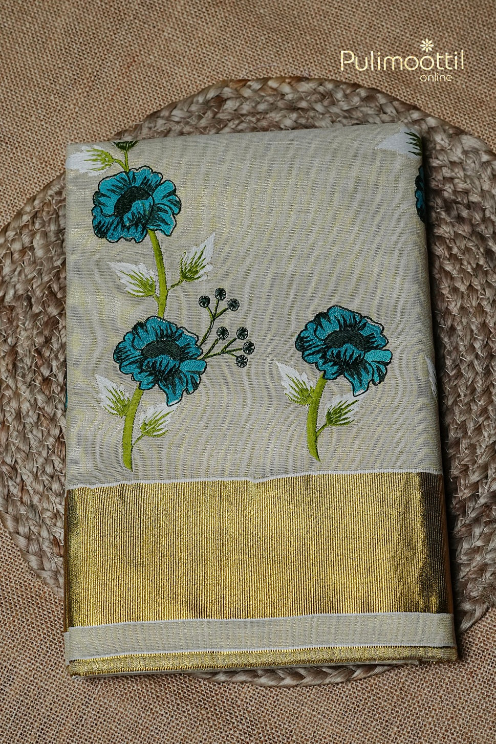 Kerala Traditional Golden Tissue Set Saree