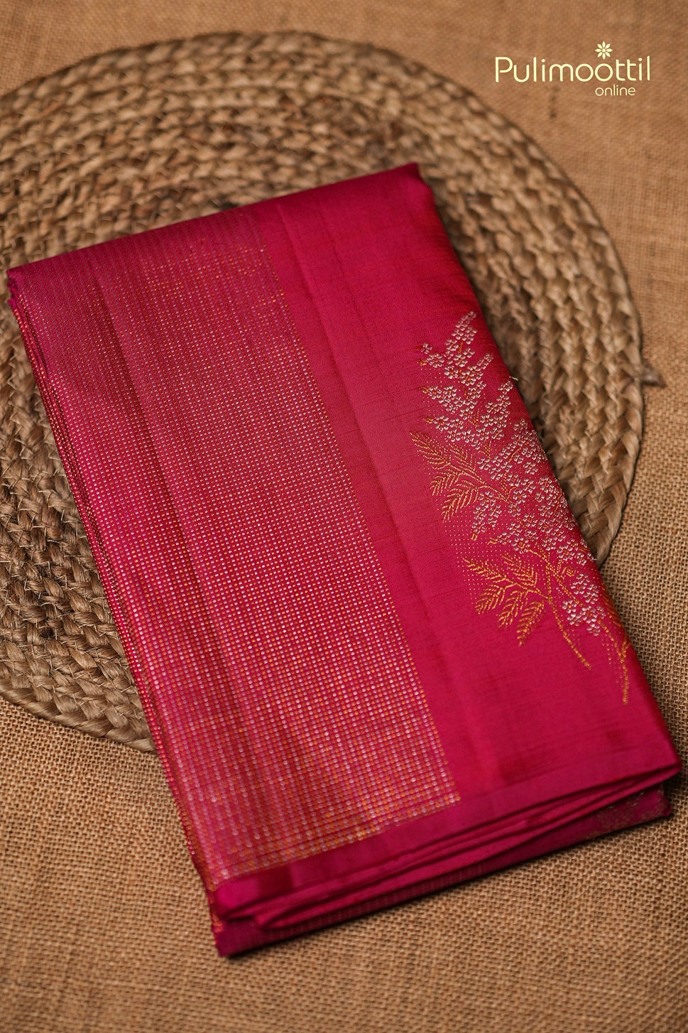 Rani Pink Colour Kanchipuram Brocade Wedding Saree