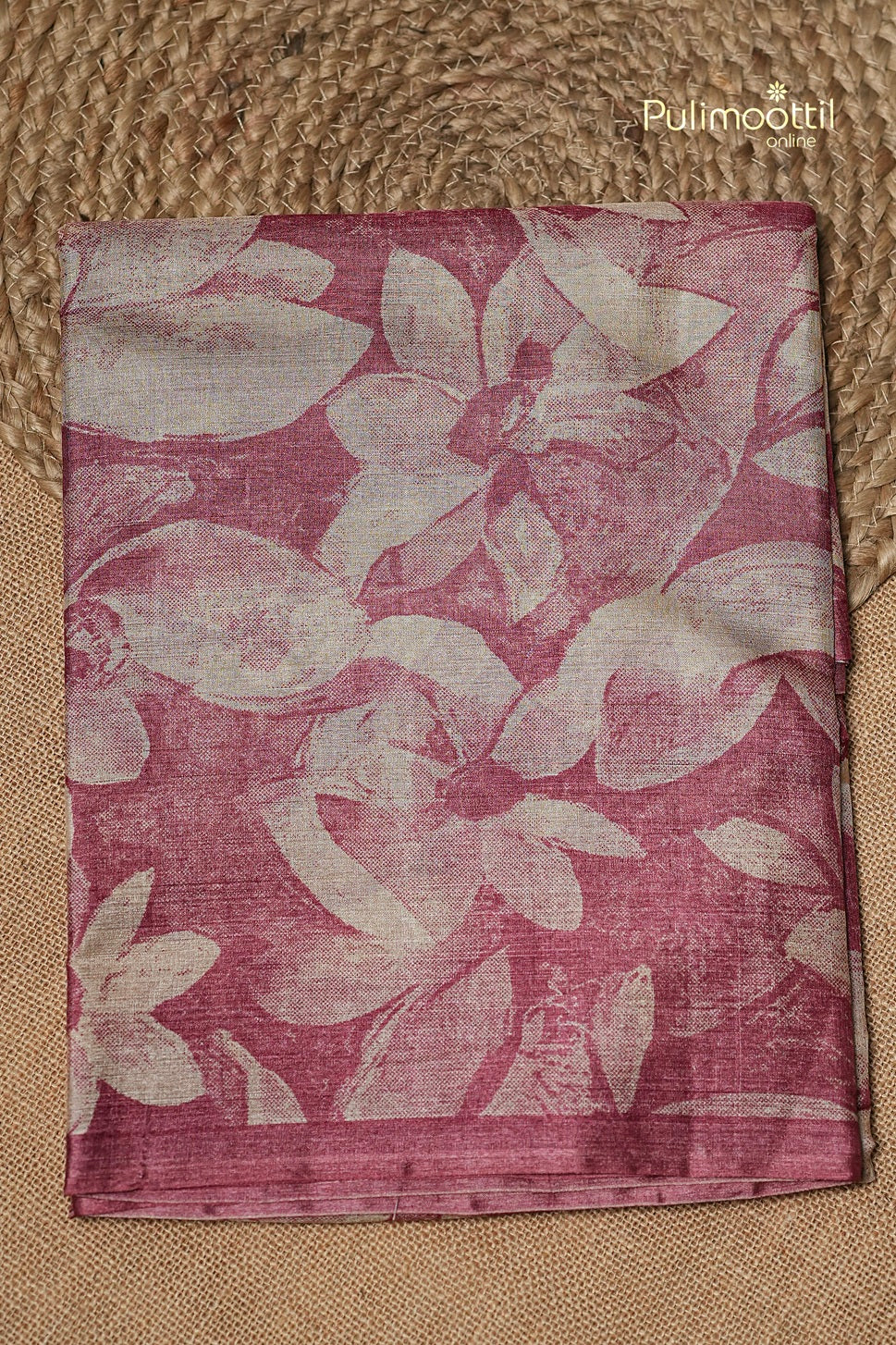 Onion Pink Colour Tussar Silk Saree