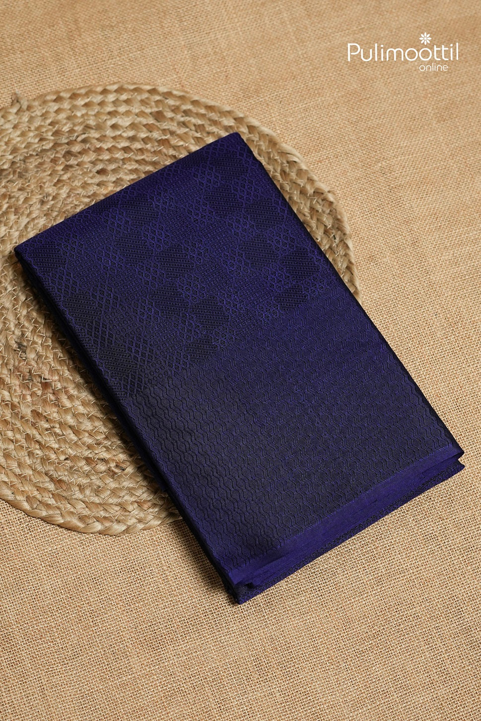 Royal Indigo Colour Kanchipuram Self-Design Saree