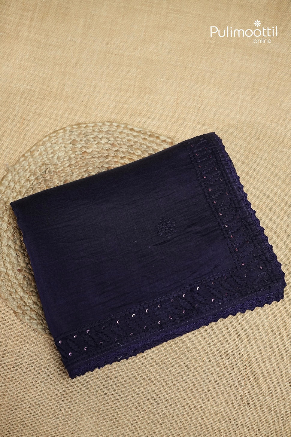 Violet Indigo Colour Chanderi Saree