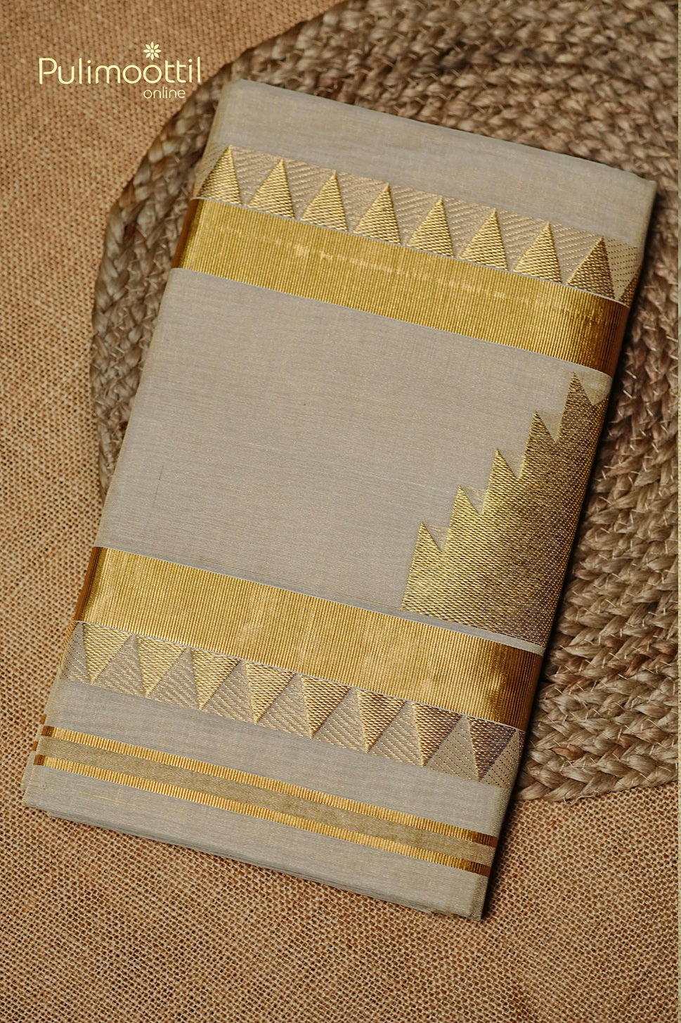 Kerala Traditional Golden Tissue Handloom Set Saree