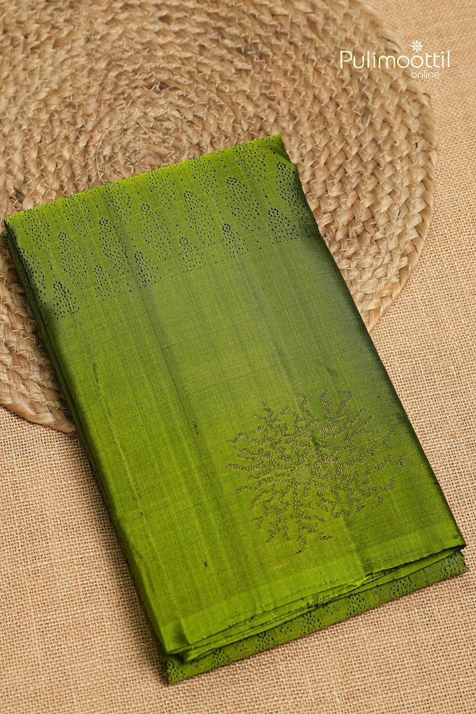 Light Olive Green Colour Kanchipuram Soft Silk Saree