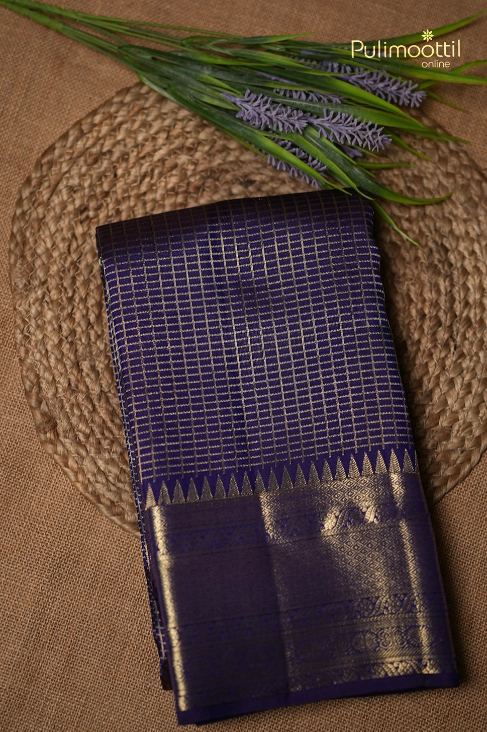 Violet Colour Kanchipuram Brocade Wedding Saree