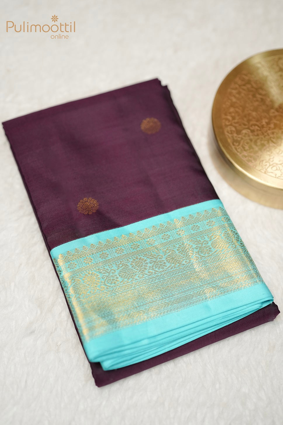 Dark Purple Shade Kanchipuram Soft Silk Saree.