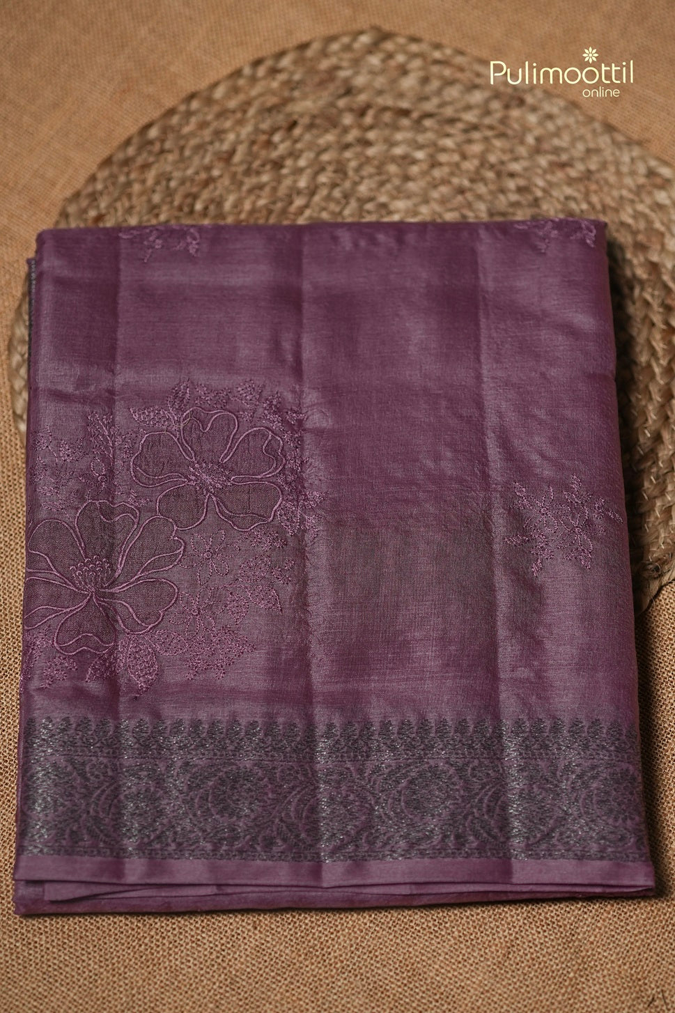 Onion Colour Tussar Silk Saree