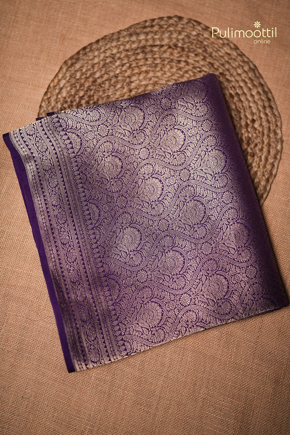 Violet Colour Banarasi Silk Saree