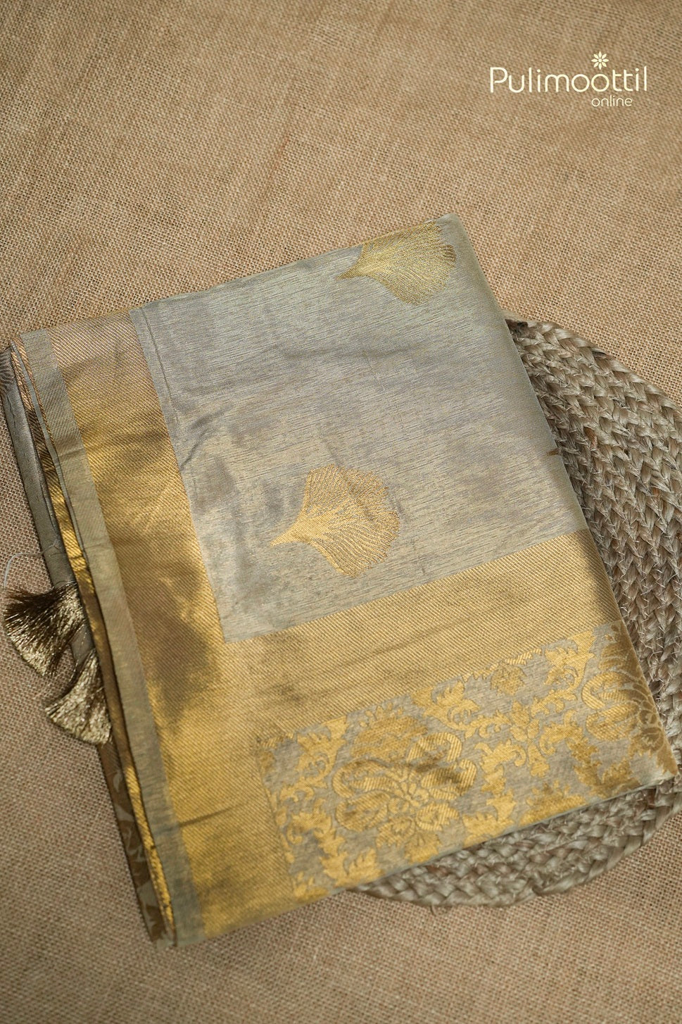Off White Colour Golden Tissue Traditional Saree