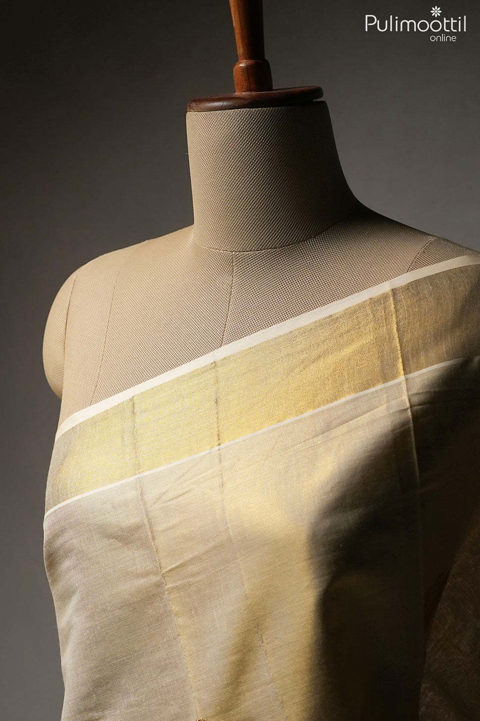 Kerala traditional golden tissue set saree