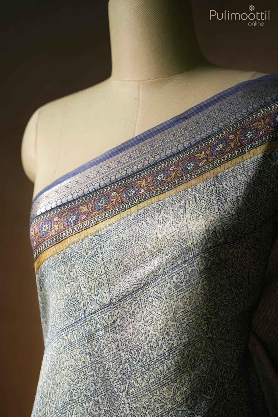 Cream color Chanderi saree