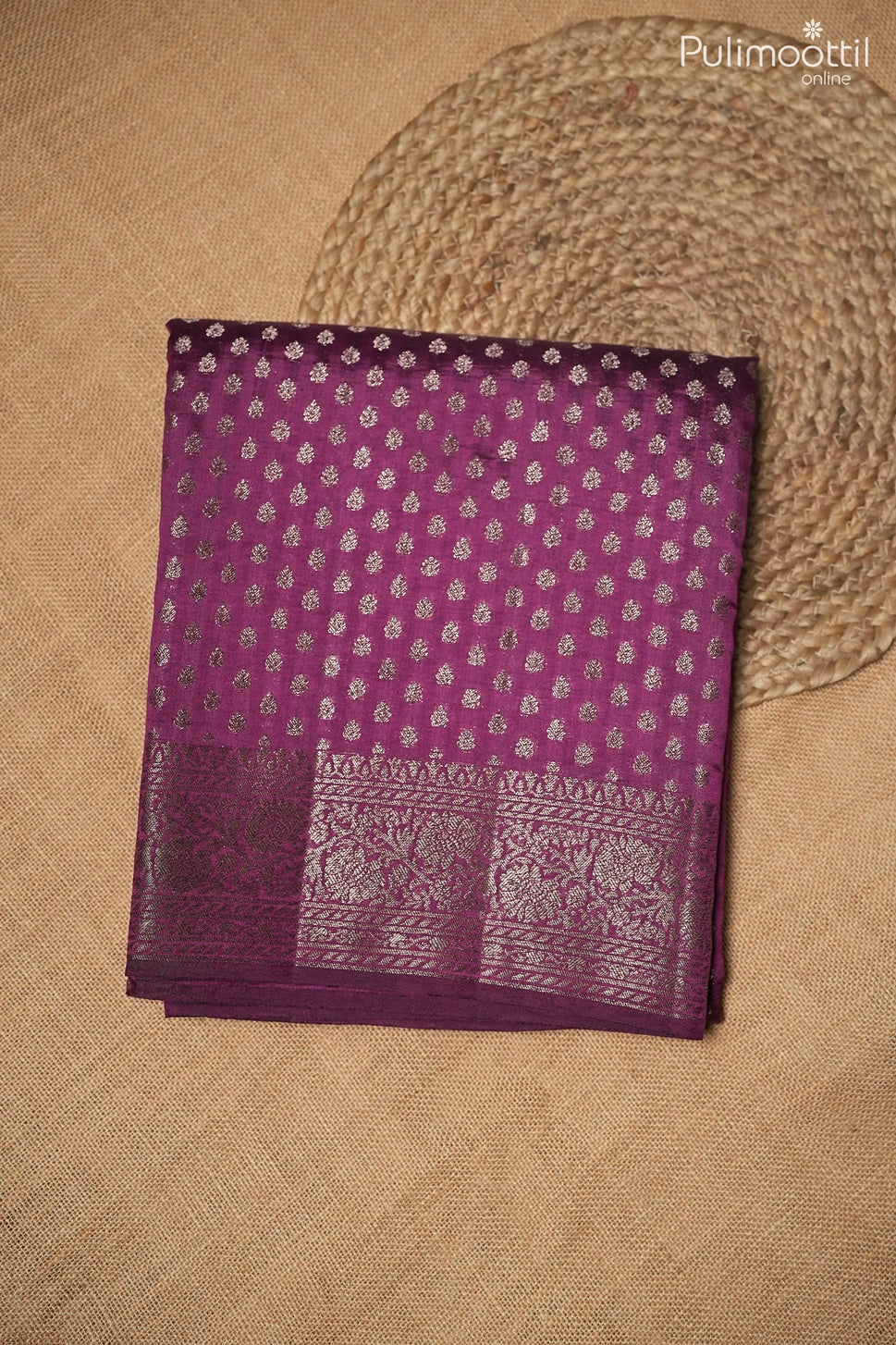 Wine color Chiniya silk saree