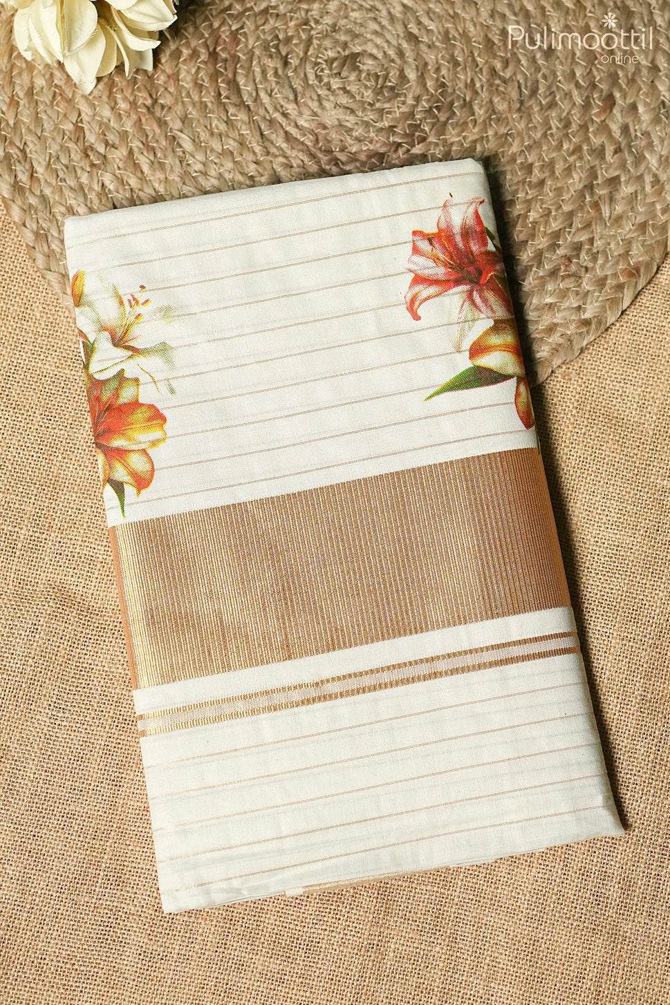 Kerala traditional floral print set saree