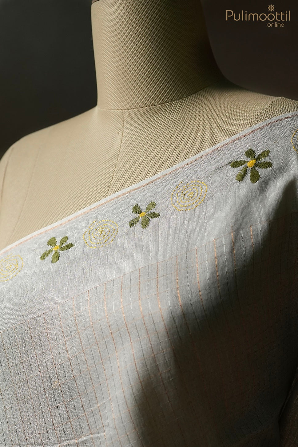 Light ash color soft Tussar silk saree