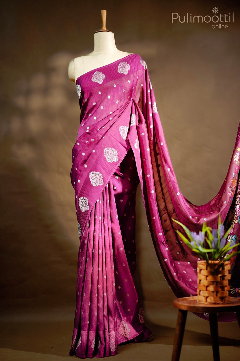 Purple color Banarasi saree
