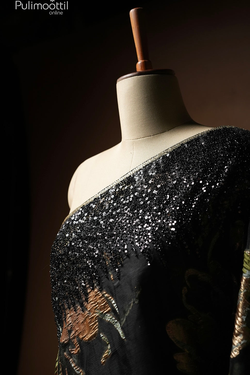 Black color Turkish organza fancy saree