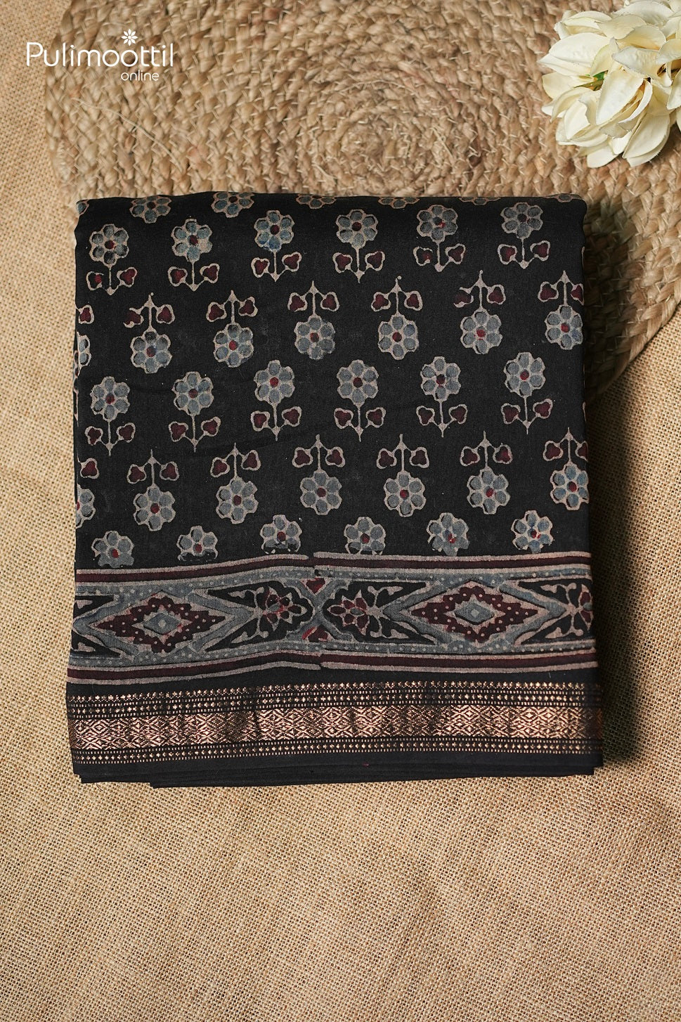 Dark coffee color Chanderi silk saree