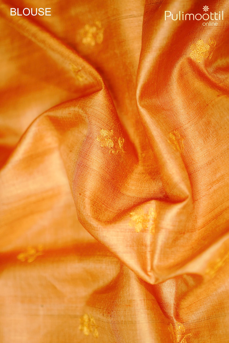 Golden yellow color appliqué work Tussar silk saree