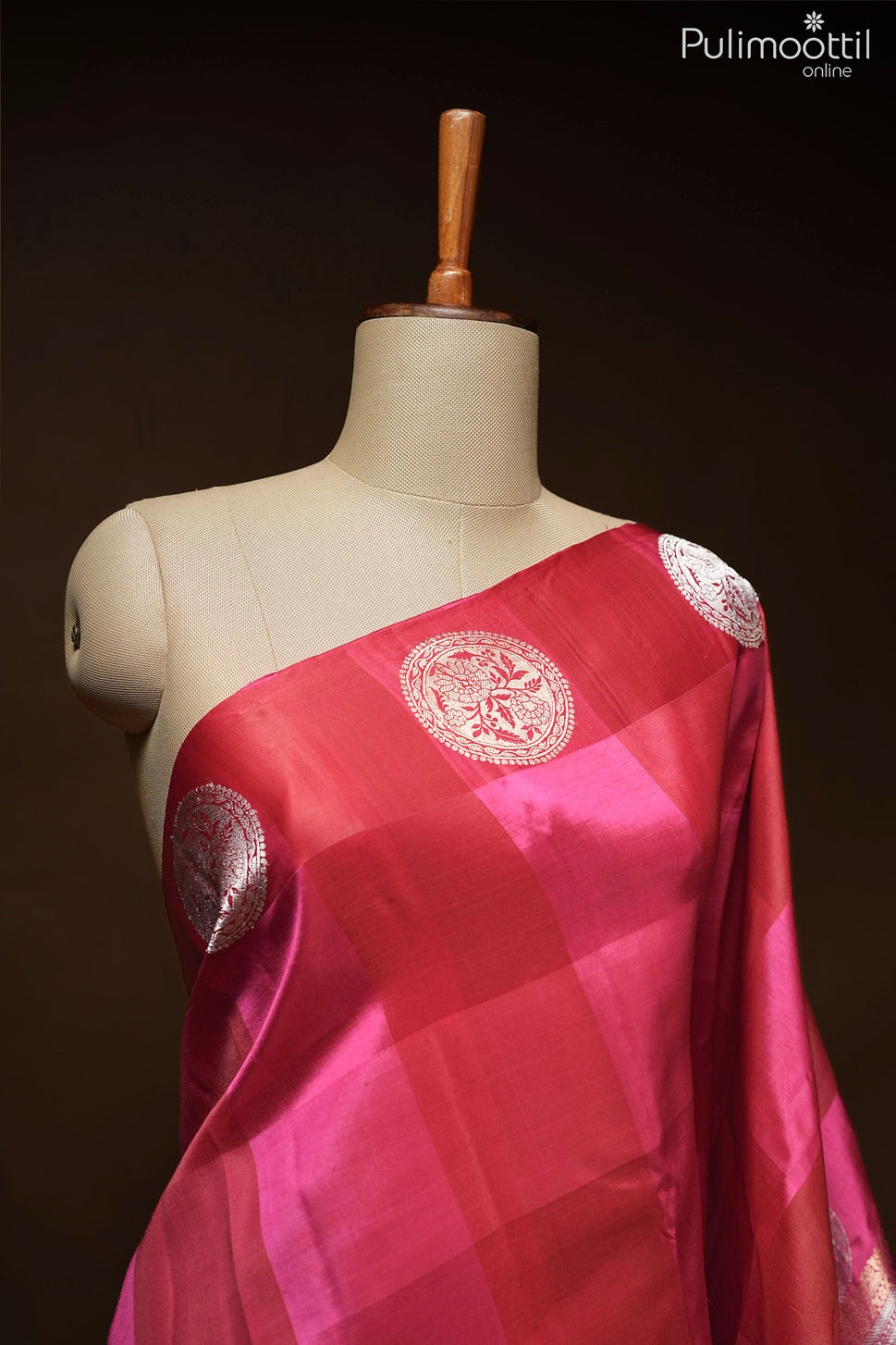 Dark pink color Mango silk saree