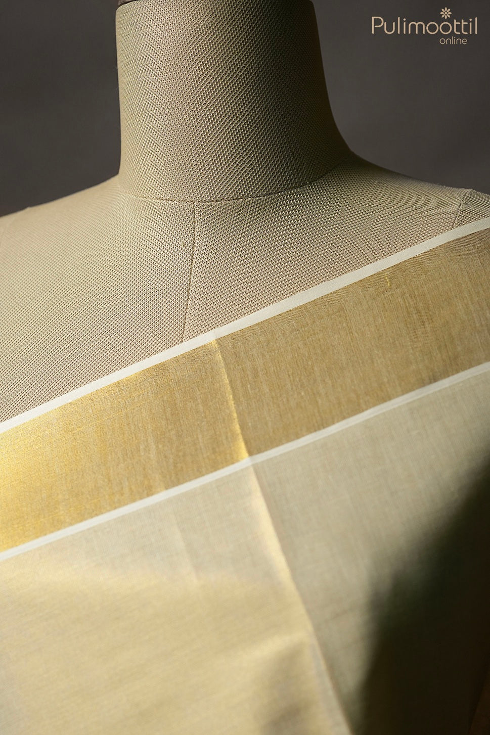 Kerala traditional golden tissue set saree