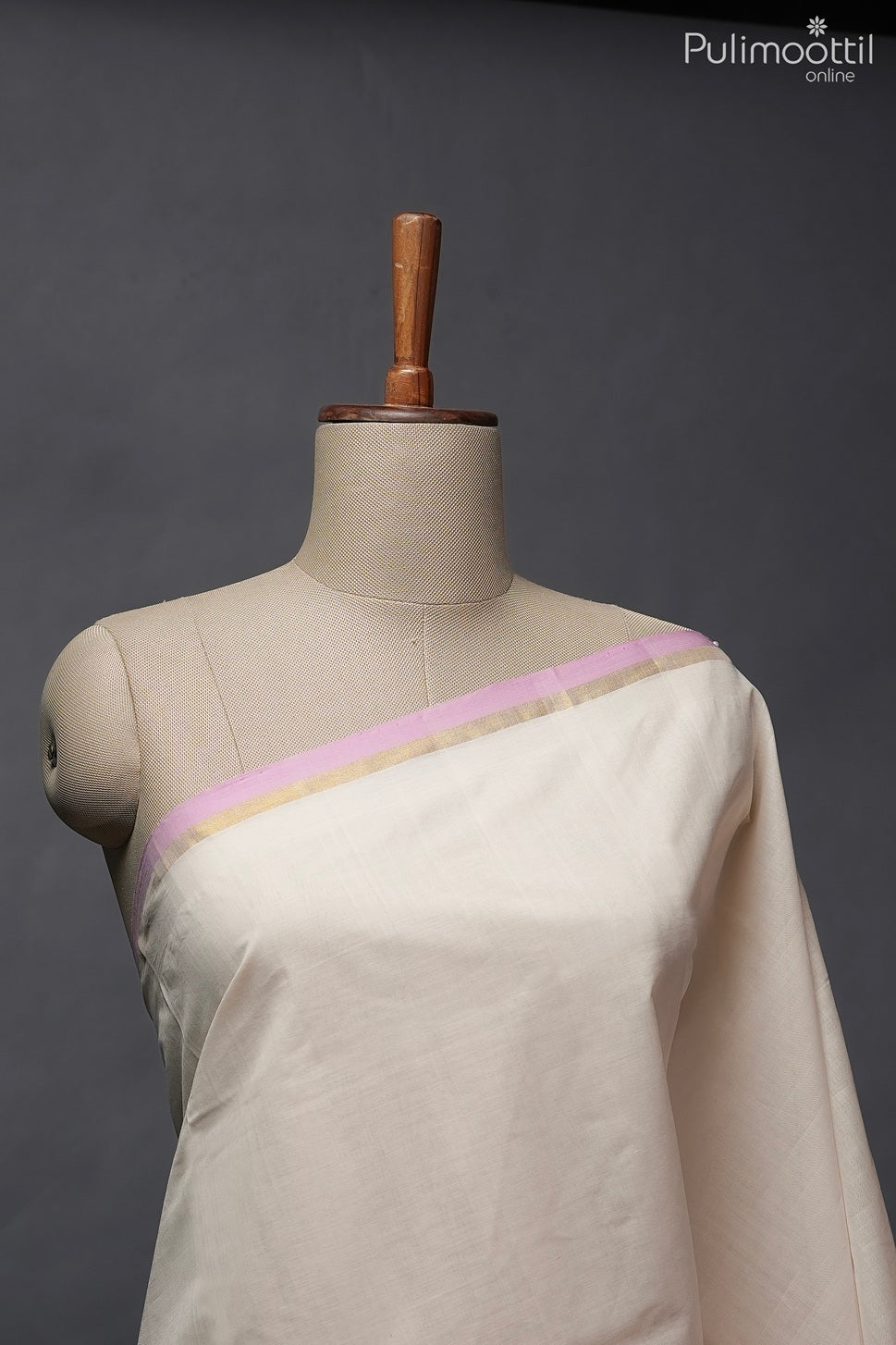Off white color handloom cotton saree