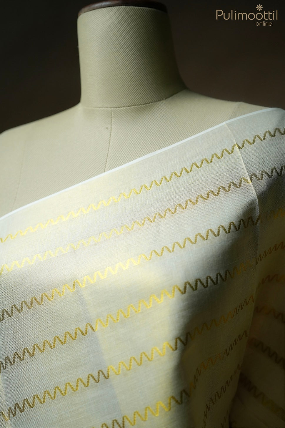 Kerala traditional golden tissue set saree