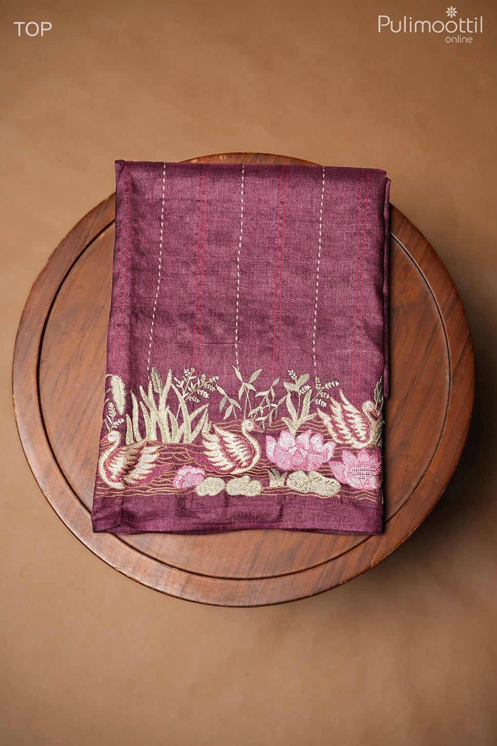 Purple Tussar Unstitched Salwar Set
