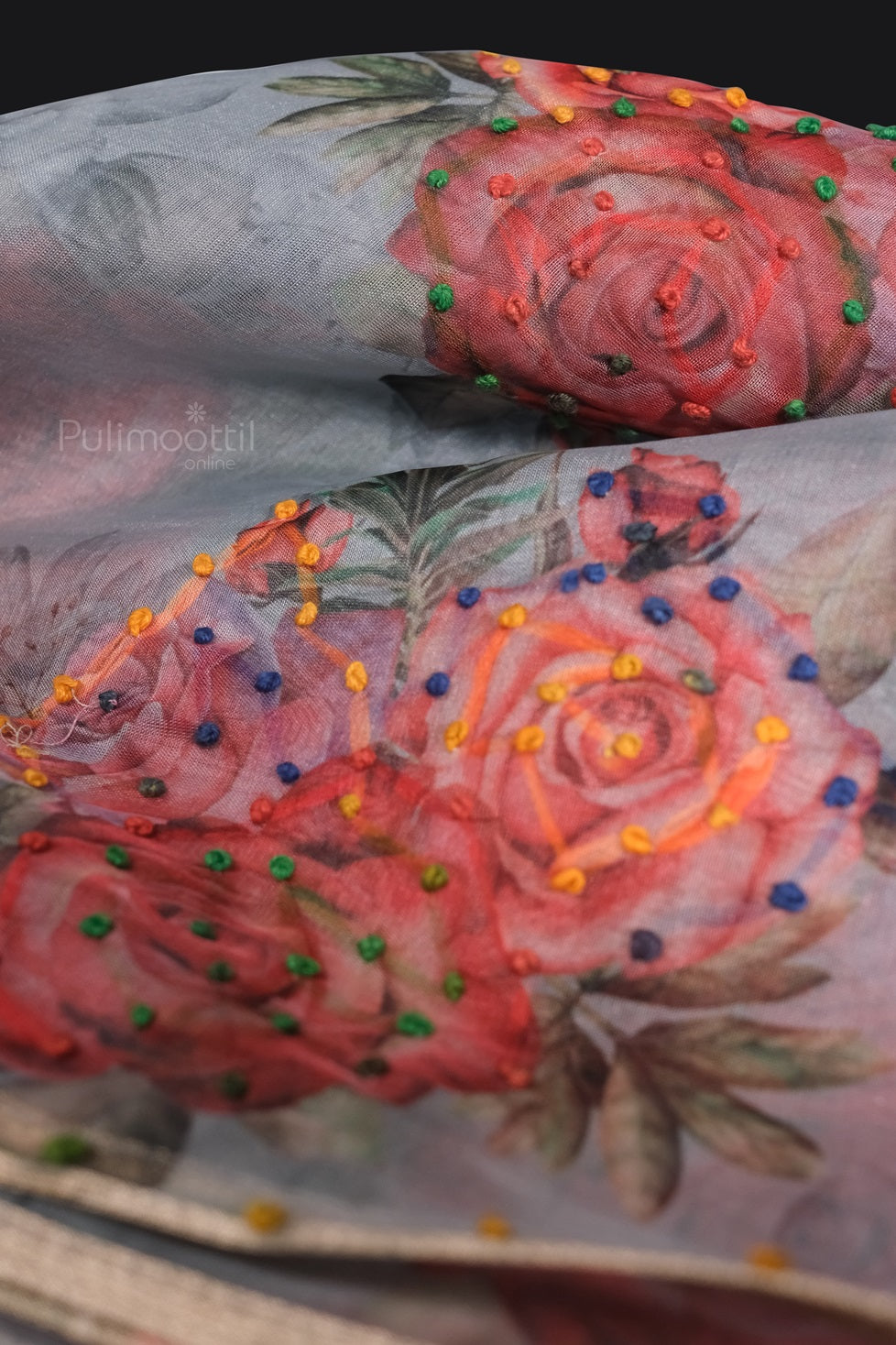 Gray Color Organza Saree